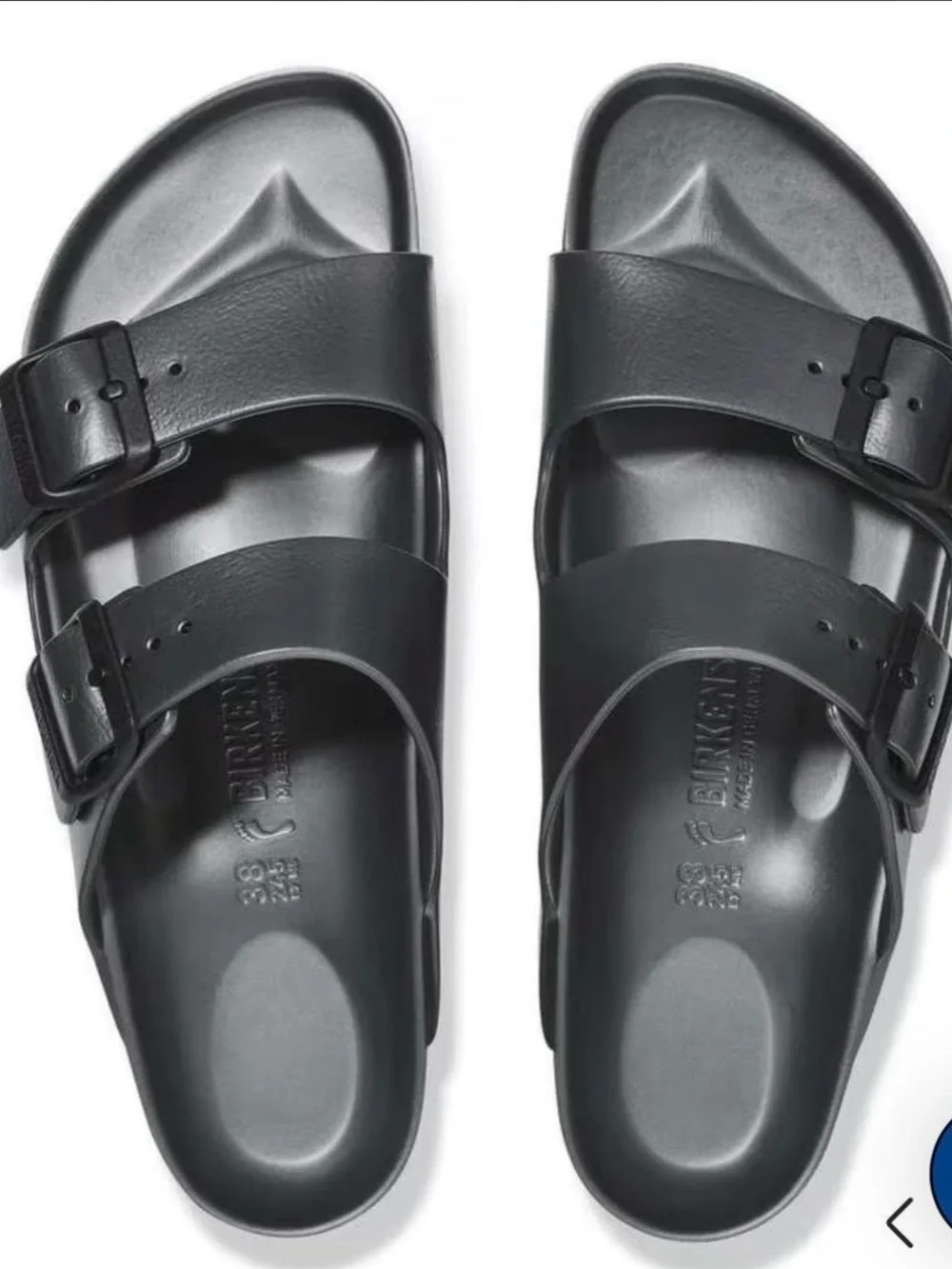 NWT Birkenstock Arizona EVA sandals in Metallic Anthracite.